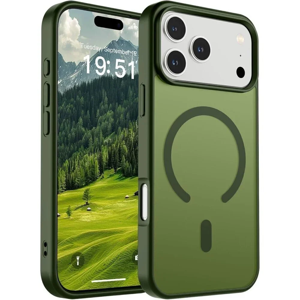 Cangling Green I-phone 17 Pro Max Case Compatible Mag Safe Matte Shockproof